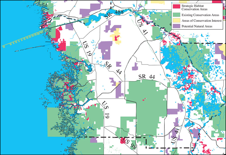 Withlacoochee River Watershed Strategic Habitat Conservation Areas, Areas of Conservation Interest, and Potential Natural Areas- Citrus County