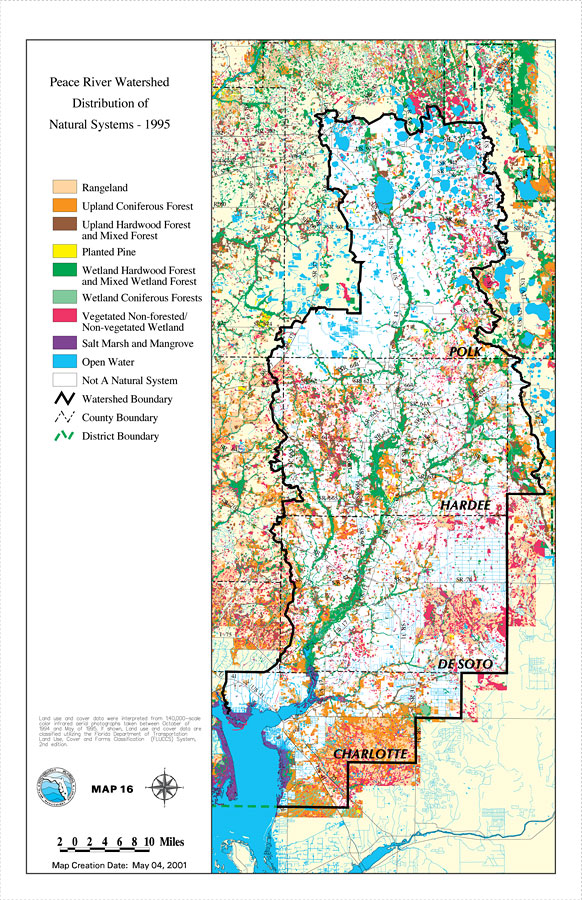 Peace River Watershed Distribution of Natural Systems - 1995