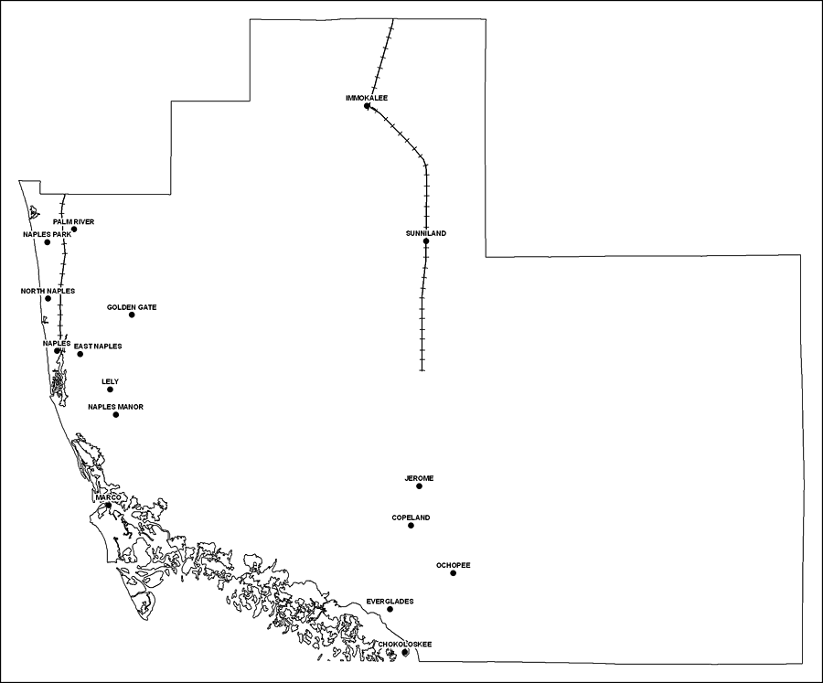 Collier County Railway Network- Black and White