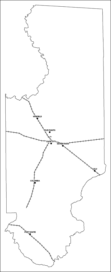 Columbia County Railway Network- Black and White