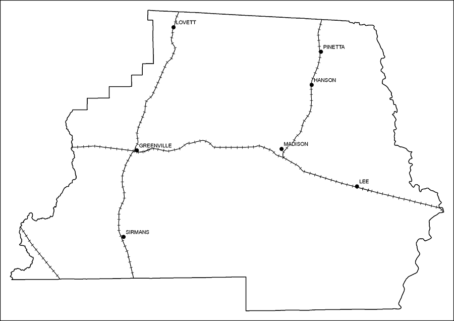 Madison County Railway Network- Black and White