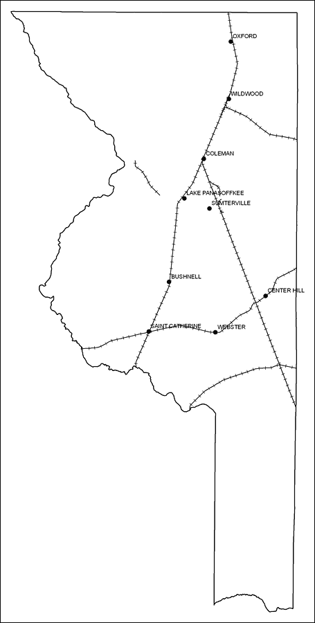 Sumter County Railway Network- Black and White