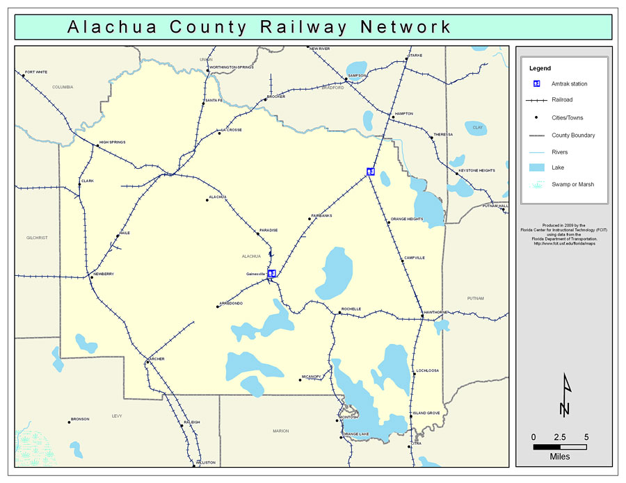 Alachua County Railway Network- Color