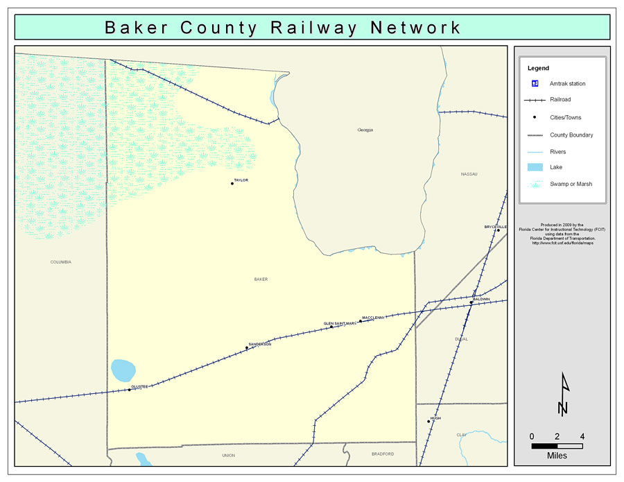 Baker County Railway Network- Color