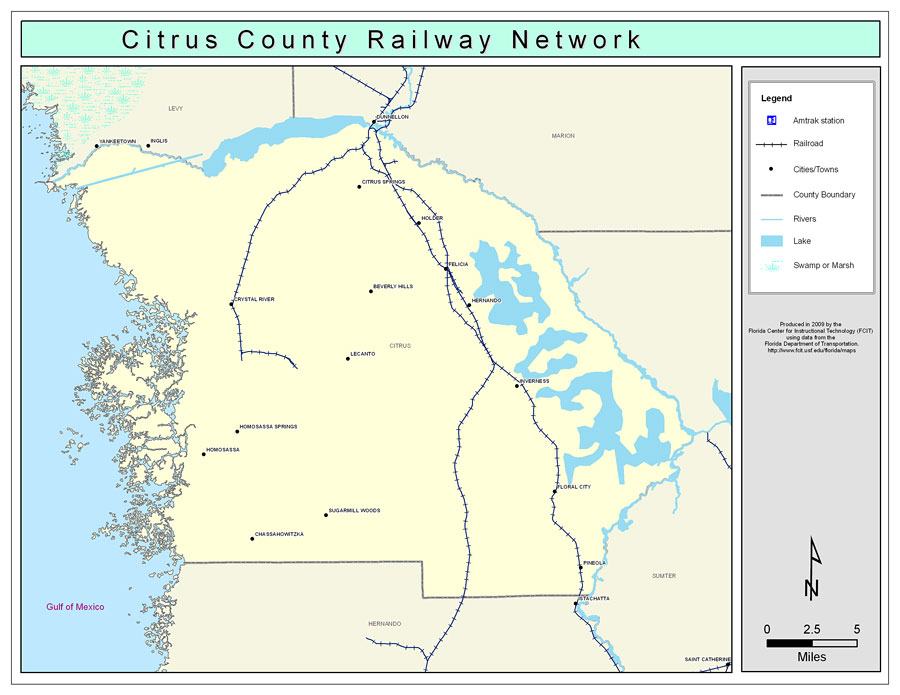 Citrus County Railway Network- Color
