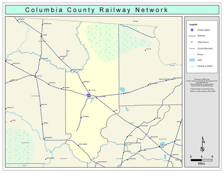 Columbia County Railway Network- Color