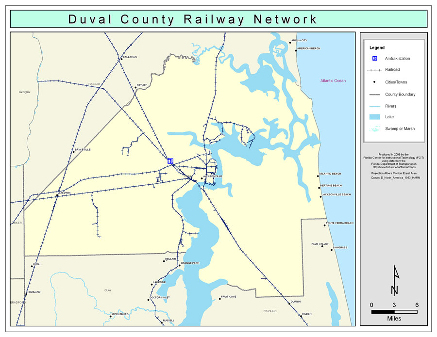 Duval County Railway Network- Color