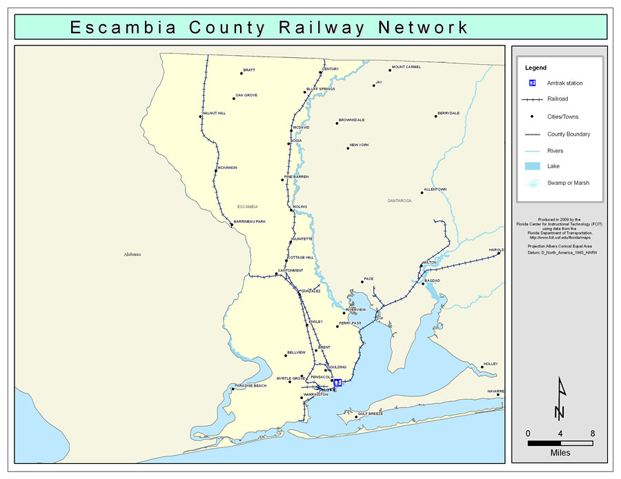 Escambia County Railway Network- Color