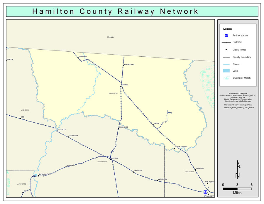 Hamilton County Railway Network- Color