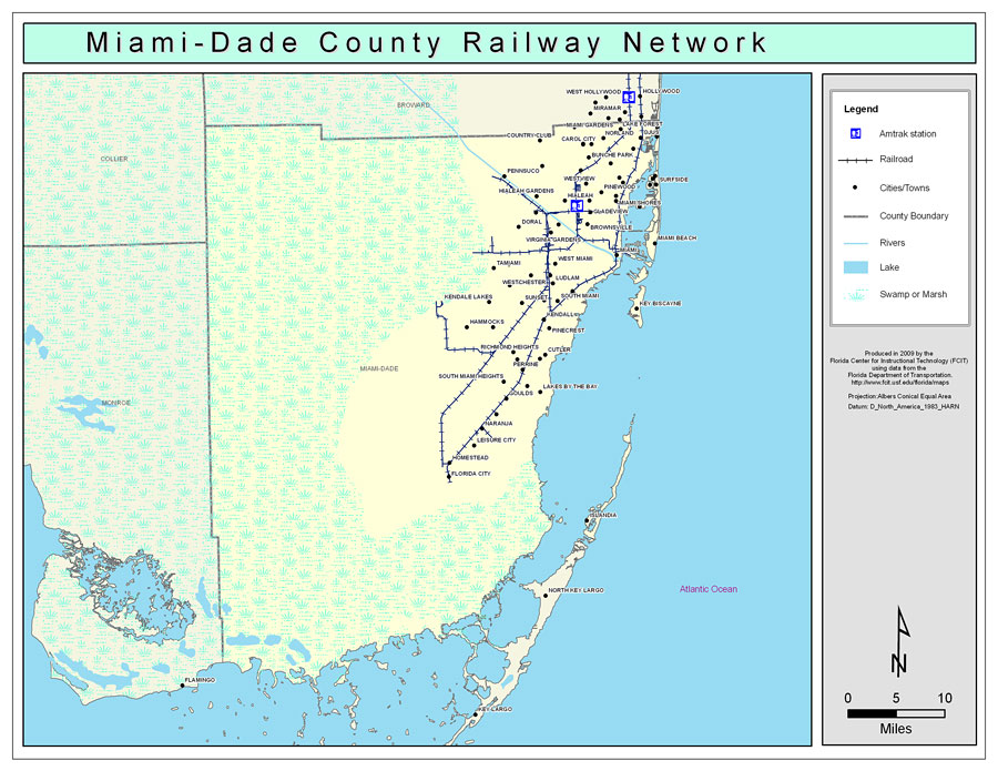 Miami-Dade County Railway Network- Color