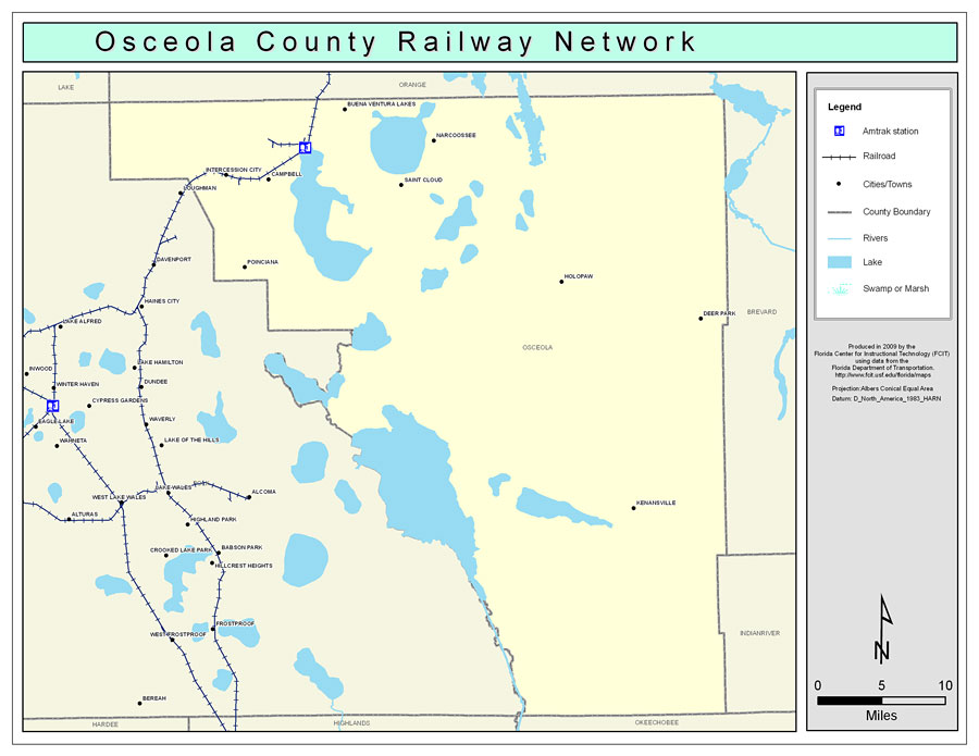 Osceola County Railway Network- Color