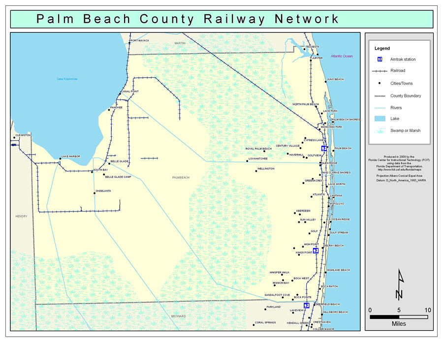 Palm Beach County Railway Network- Color