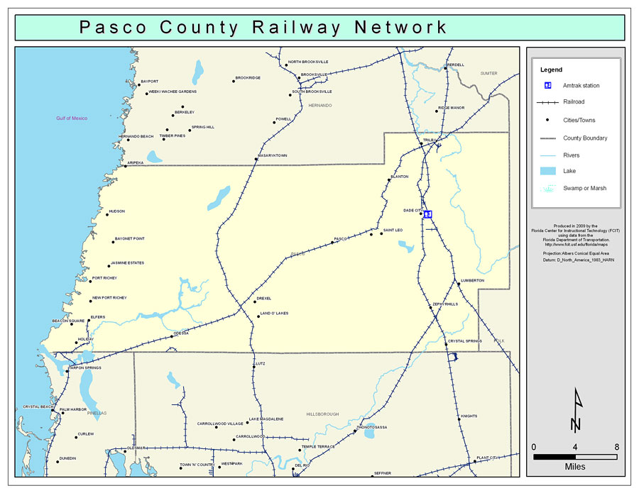 Pasco County Railway Network- Color