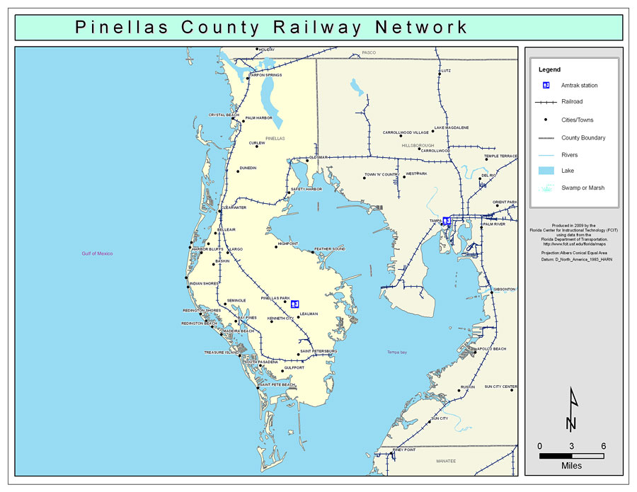 Pinellas County Railway Network- Color