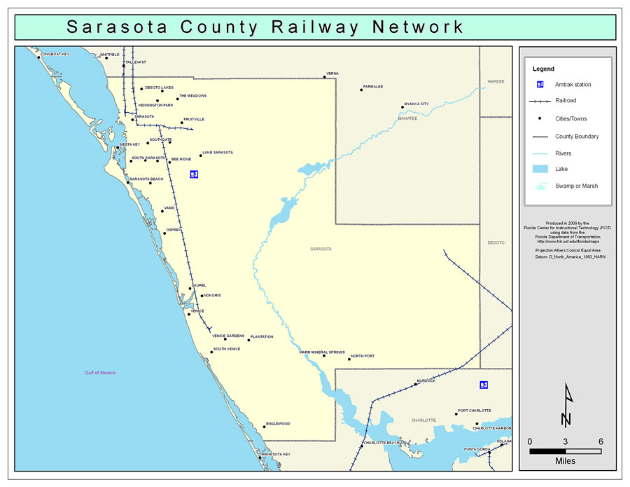 Sarasota County Railway Network- Color