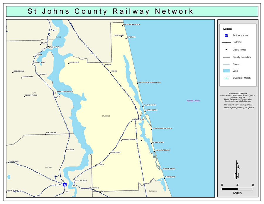St. Johns County Railway Network- Color