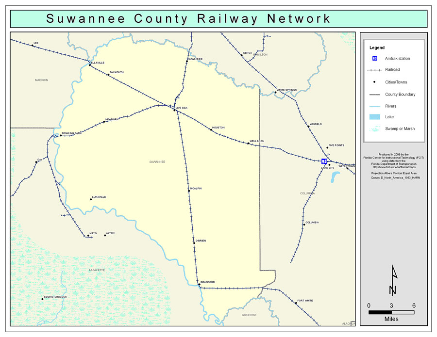 Suwannee County Railway Network- Color