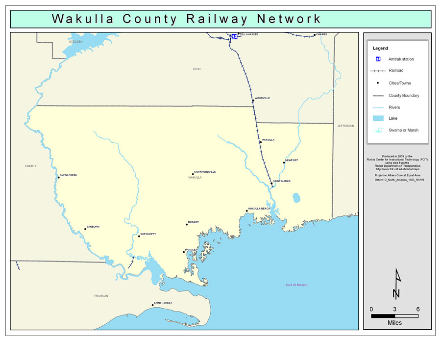 Wakulla County Railway Network- Color