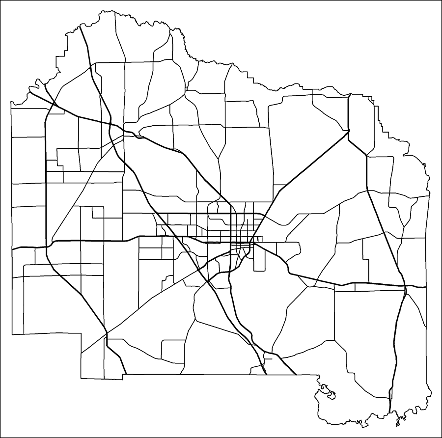 Alachua County Road Network- Black and White