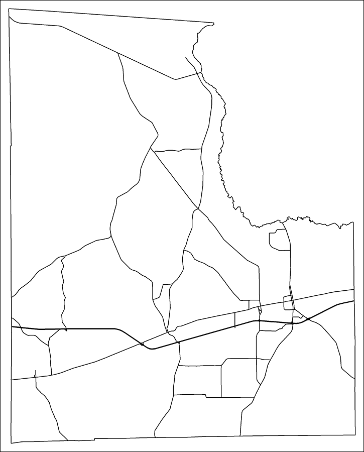 Baker County Road Network- Black and White