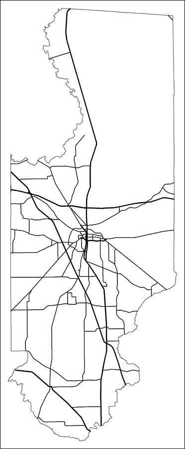 Columbia County Road Network- Black and White