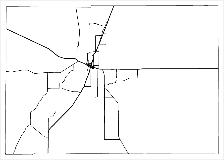 DeSoto County Road Network- Black and White