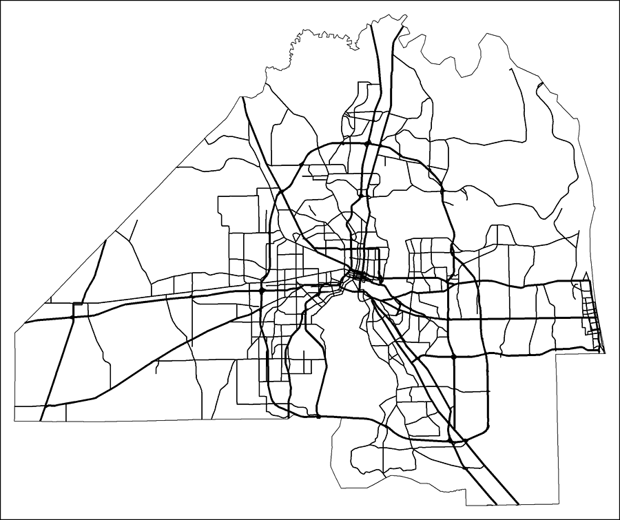 Duval County Road Network- Black and White