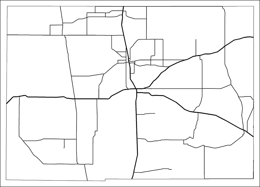 Hardee County Road Network- Black and White