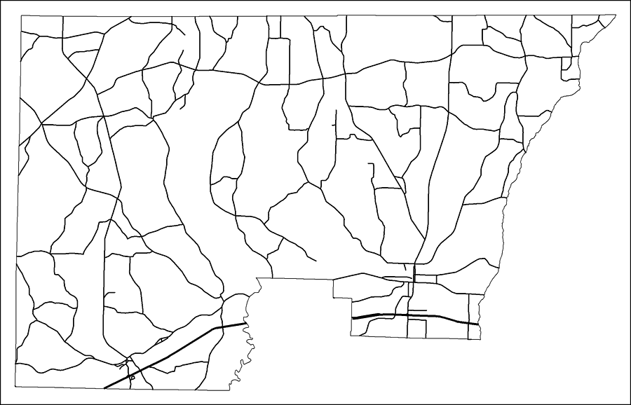 Holmes County Road Network- Black and White