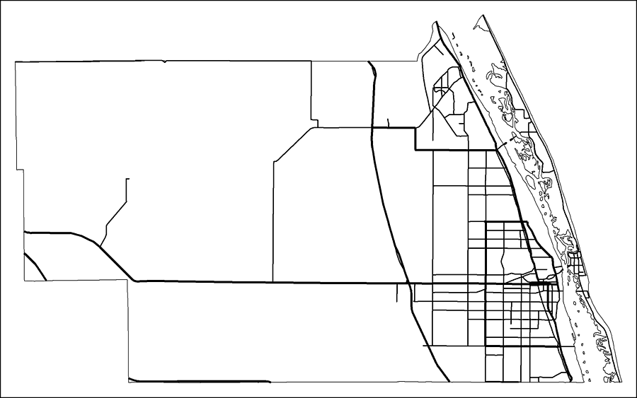 Indian River County Road Network- Black and White