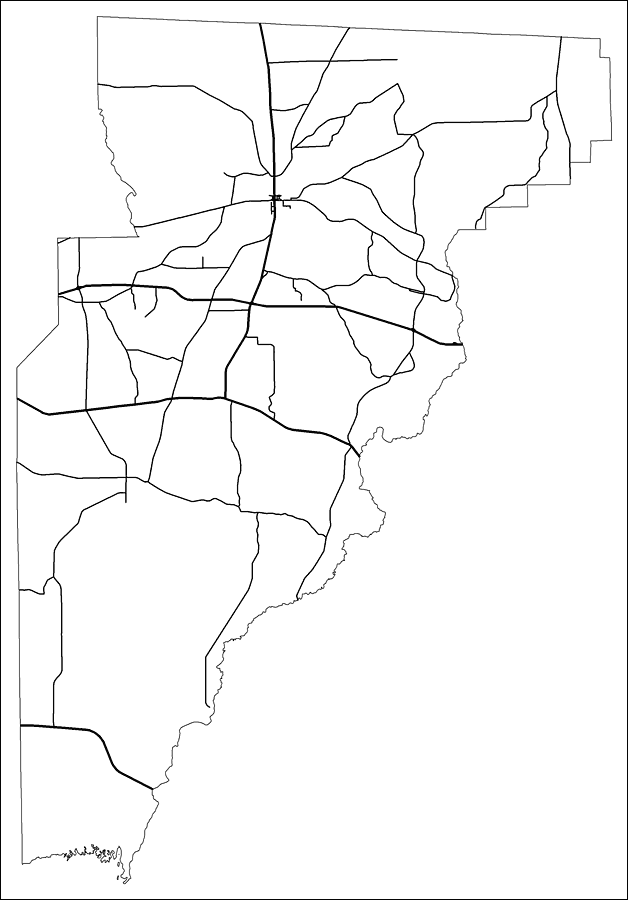 Jefferson County Road Network- Black and White