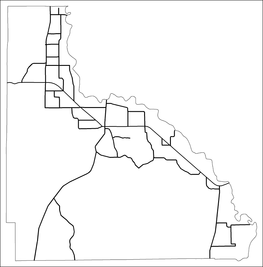 Lafayette County Road Network- Black and White