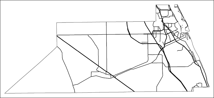 Martin County Road Network- Black and White