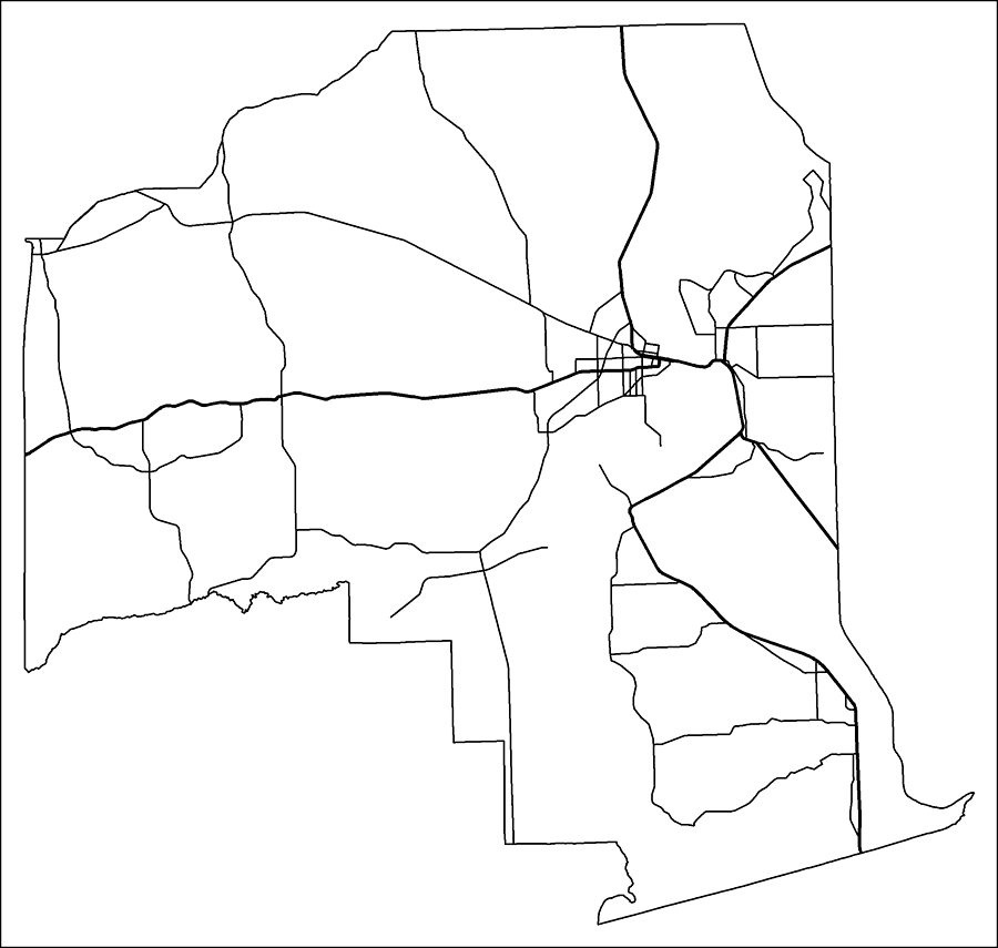 Putnam County Road Network- Black and White