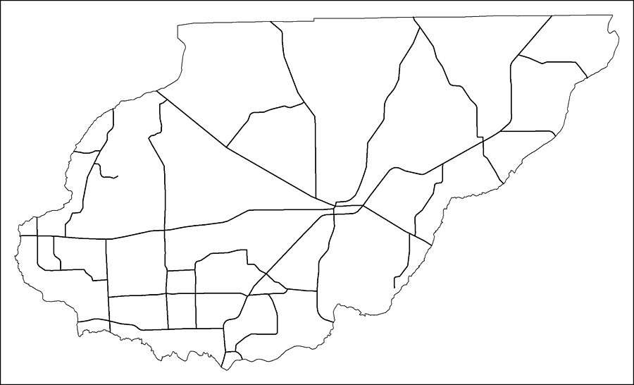 Union County Road Network- Black and White