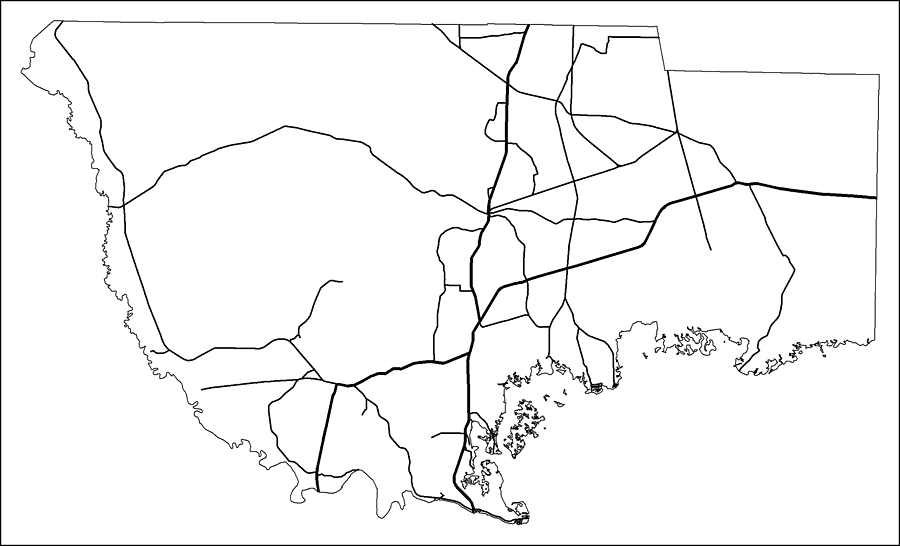 Wakulla County Road Network- Black and White