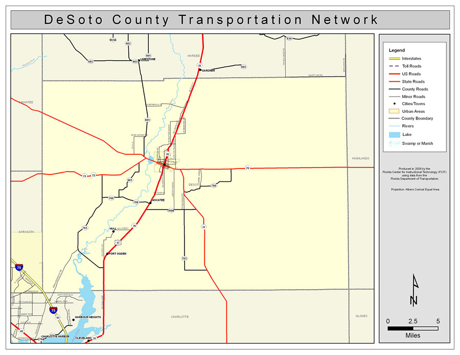 DeSoto County Road Network- Color