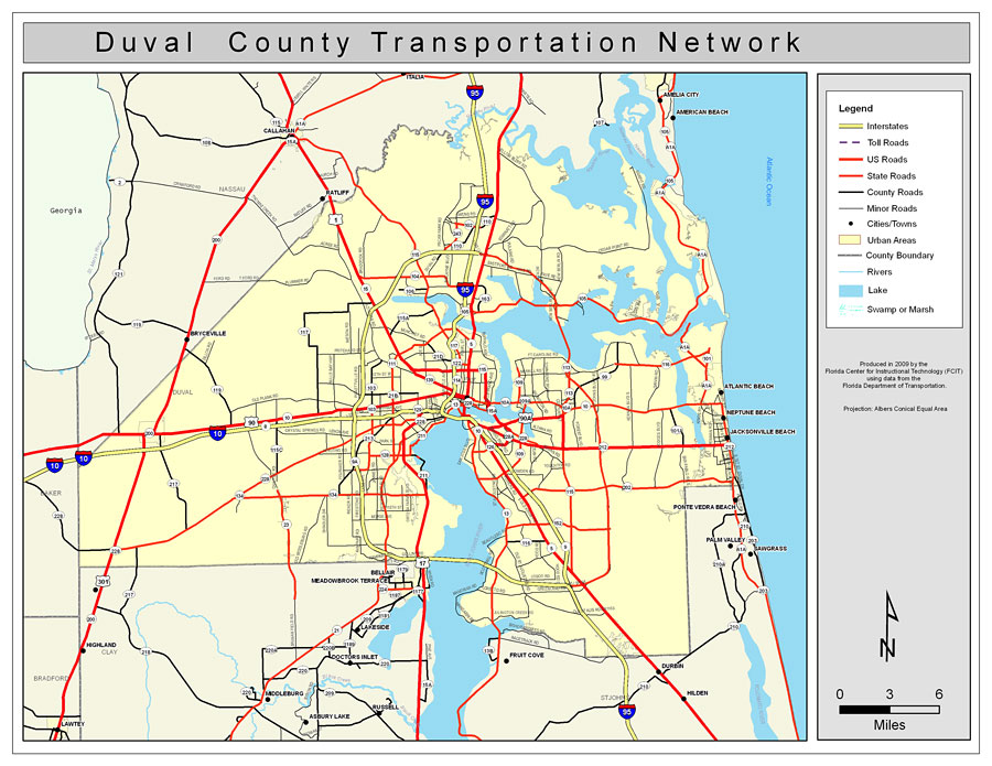 Duval County Road Network- Color