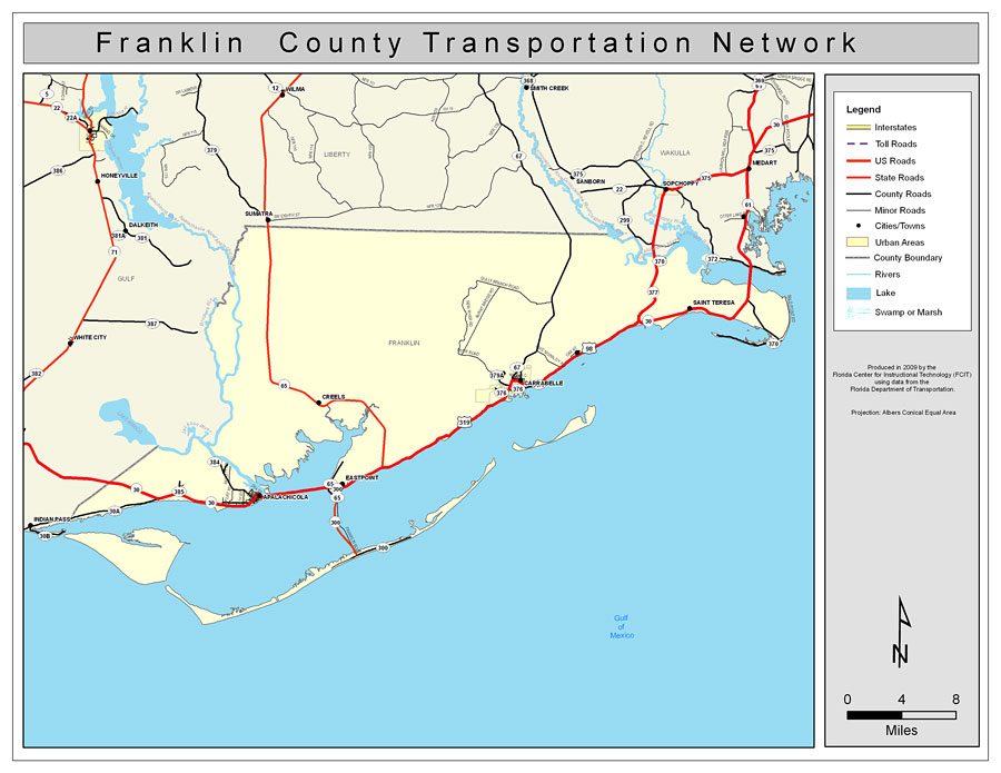 Franklin County Road Network- Color