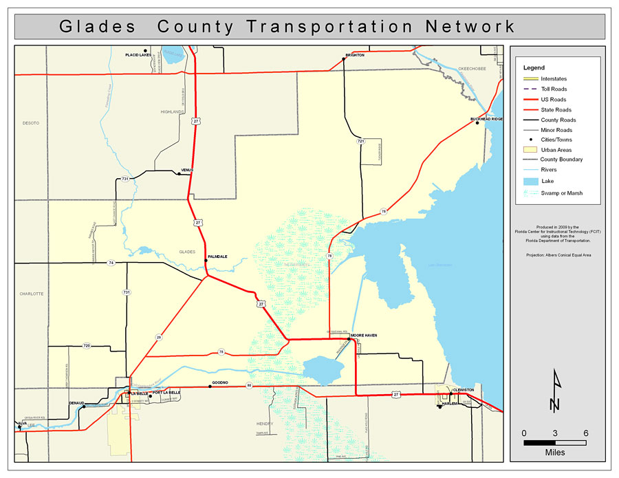 Glades County Road Network- Color