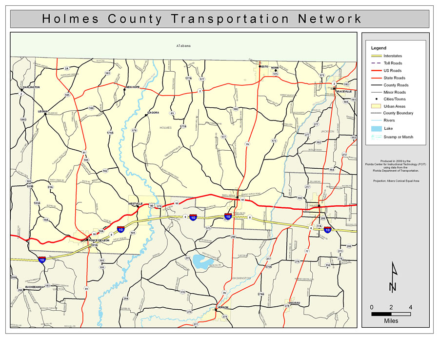 Holmes County Road Network- Color