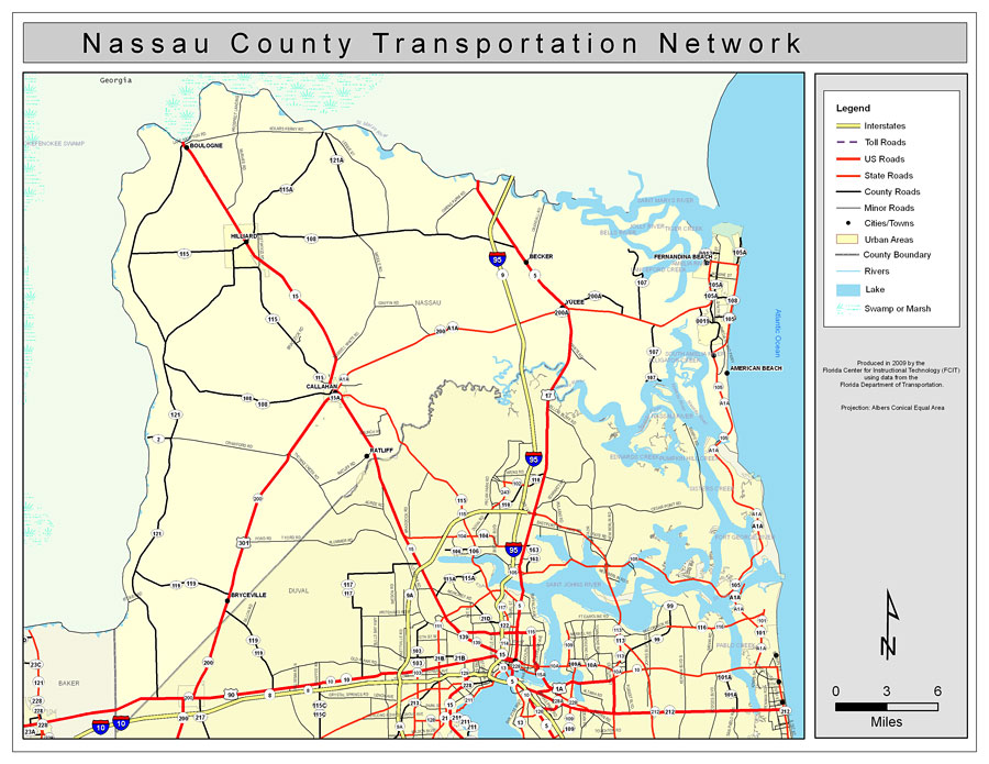 Nassau County Road Network- Color