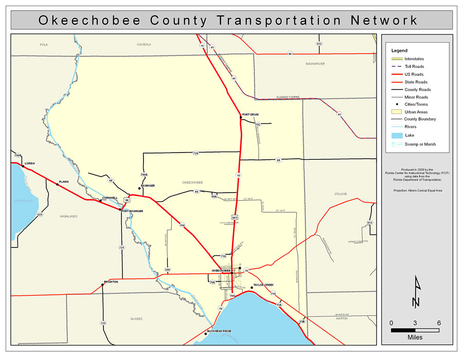 Okeechobee County Road Network- Color