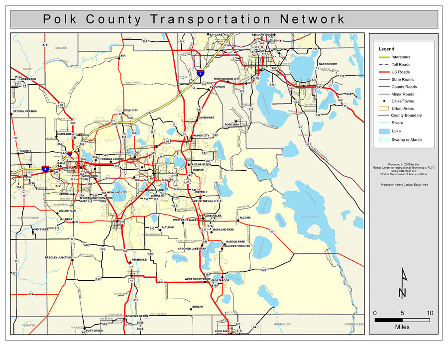 Polk County Road Network- Color