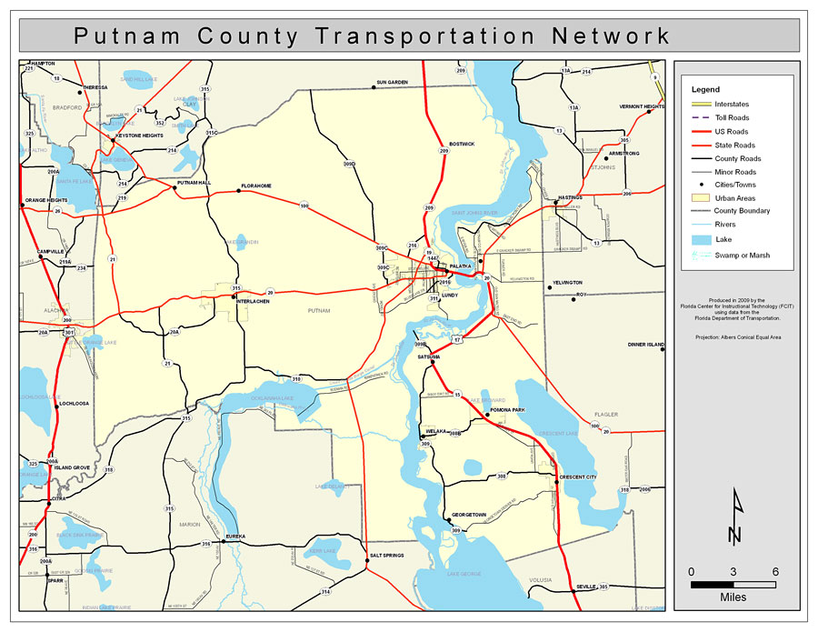 Putnam County Road Network- Color