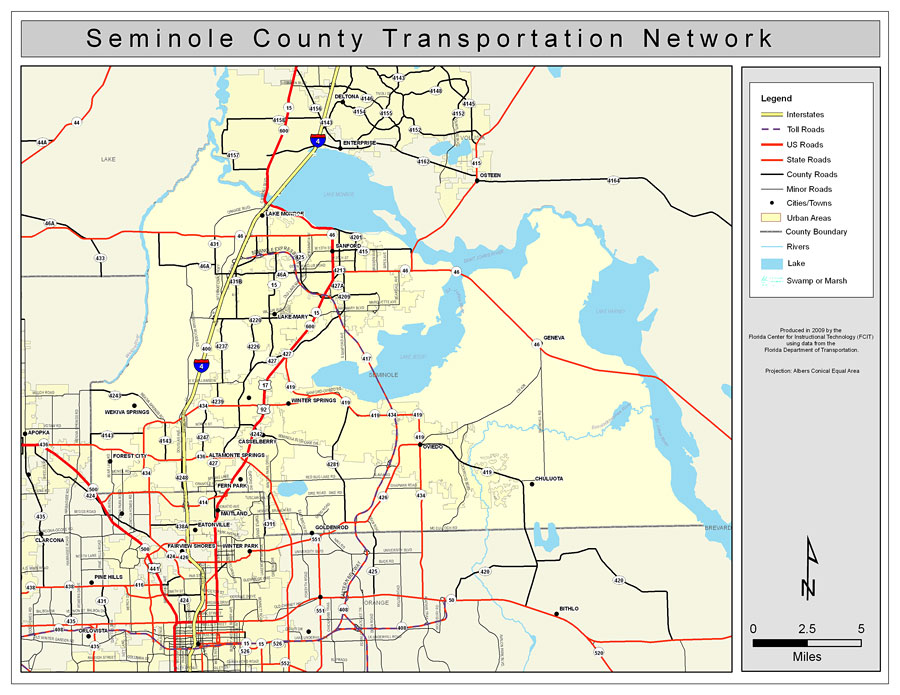 Seminole County Road Network- Color