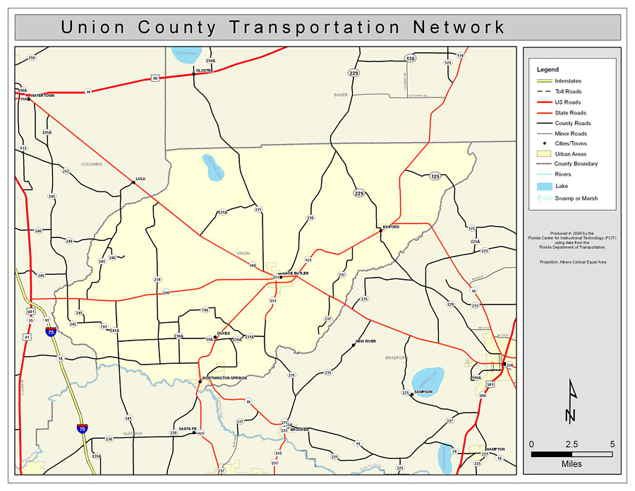 Union County Road Network- Color