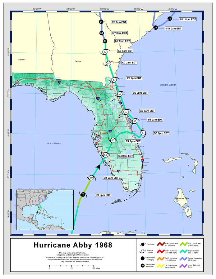 Storm Tracks by Name: Hurricane Abby