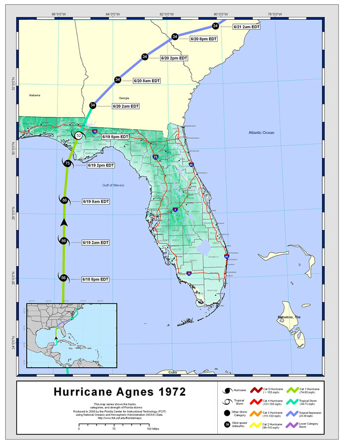 Storm Tracks by Name: Hurricane Agnes