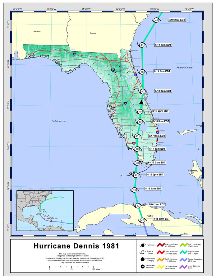 Storm Tracks by Name: Hurricane Dennis